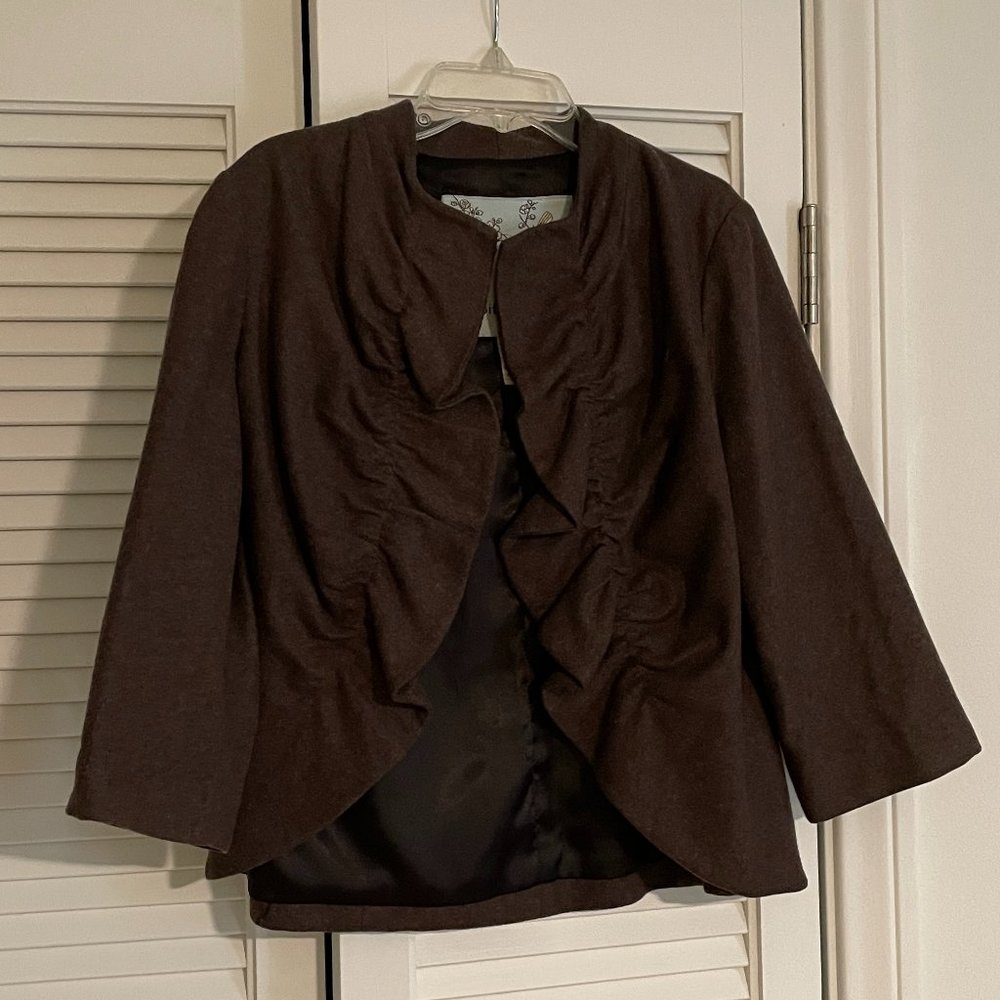 Anthropologie: Tabilta, 3/4 Sleeve Wool Blend Jacket, Size 6